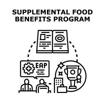 Supplemental food benefits program offering financial assistance 스톡 일러스트