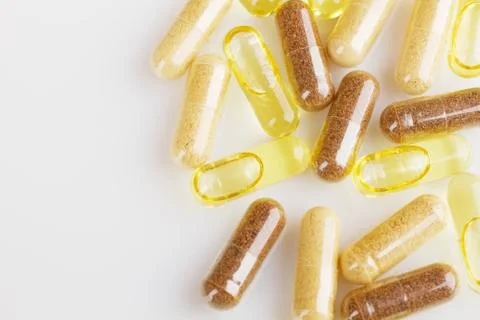 Supplements and capsules Stock Photos