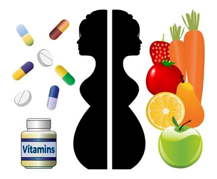 Supplements during pregnancy Stock Illustration