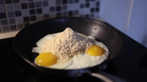 Supplements enhance classic egg meal Stock Footage 329449520