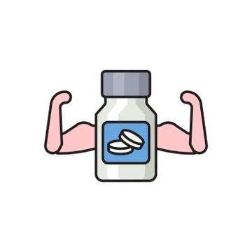 Supplements flat color icon 스톡 일러스트