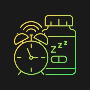 Supplements for insomnia gradient vector icon for dark theme Illustrazione stock