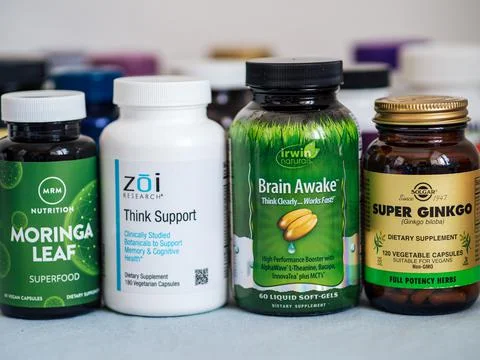 Supplements for memory, cognitive health support Stock Photos