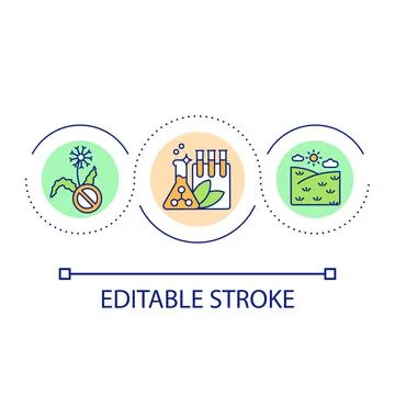 Supplements for plants and crops loop concept icon Stock Illustration