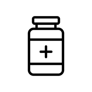 Supplements thin line icon Stock Illustration