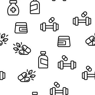 Supplements Vector Seamless Pattern Illustrazione stock