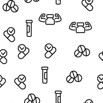 Supplements Vector Seamless Pattern Stock Illustration