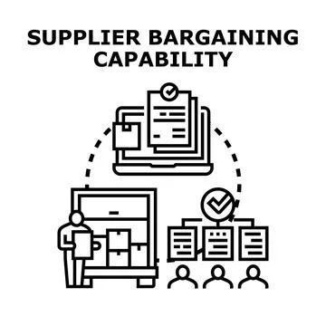 Supplier bargaining capability analyzing business process strengths Stock Illustration