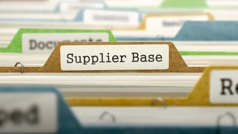 Supplier Base Concept on File Label Illustrazione stock