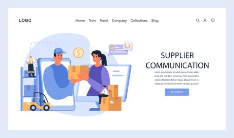 Supplier Communication concept. Flat vector illustration Ilustração Stock