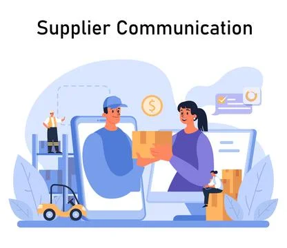 Supplier Communication concept. Flat vector illustration Ilustração Stock