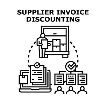 Supplier invoice discounting process vector illustration Stock Illustration