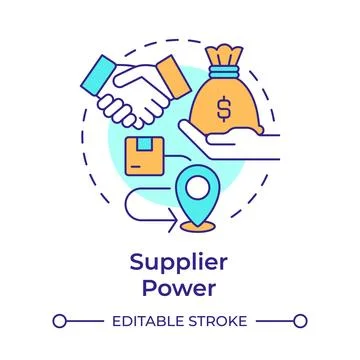 Supplier power multi color concept icon Stock Illustration