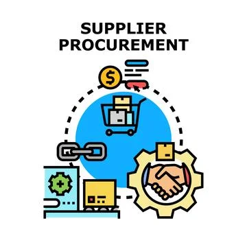 Supplier procurement process connecting business commerce chain Stock Illustration