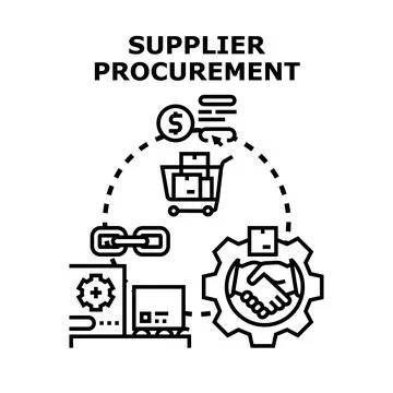 Supplier procurement process connecting business commerce chain Stock Illustration