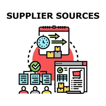 Supplier sources selecting logistics and distribution partnership Ilustração Stock