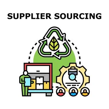 Supplier sourcing process optimizing business strategy icon Stock Illustration