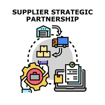 Supplier strategic partnership concept vector illustration Stock Illustration