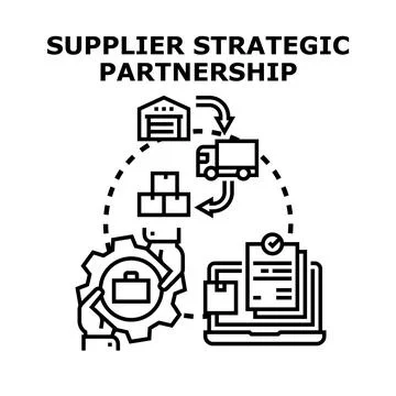 Supplier strategic partnership concept vector illustration Stock Illustration