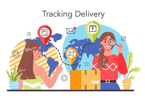 Suppliers concept. B2B idea, global logistic distribution service. Stock Illustration