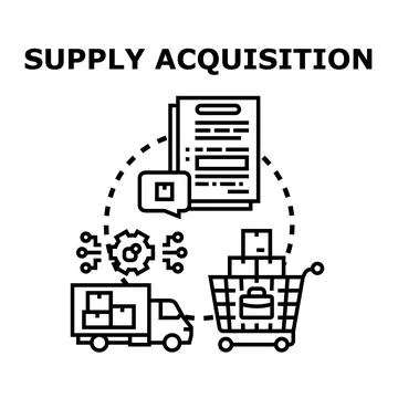 Supply acquisition digital process planning purchasing logistics Stock Illustration