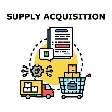 Supply acquisition digital process planning purchasing logistics Stock Illustration