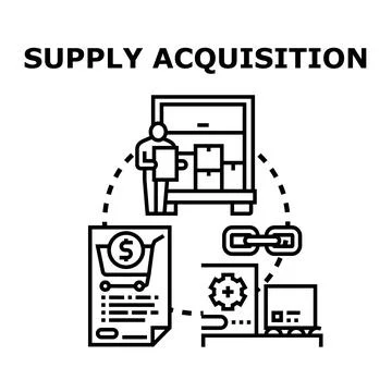 Supply acquisition process managing logistics and procurement 스톡 일러스트
