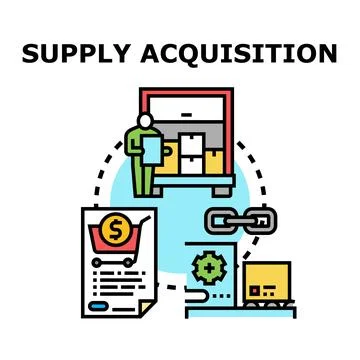 Supply acquisition process managing logistics and procurement 스톡 일러스트