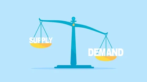 Supply and Demand Animation, Economic Balance Scale Concept Video Stock Footage 320032470
