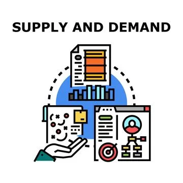 Supply and demand concept illustration for business analytics Stock Illustration