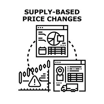 Supply based price changes impacting market dynamics Stock Illustration