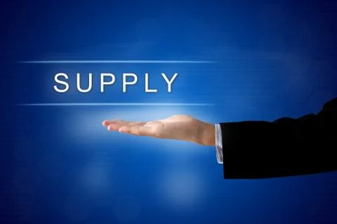 Supply button on virtual screen Stock Illustration