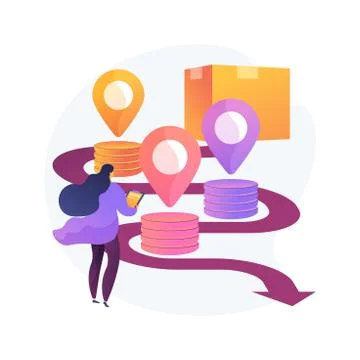 Supply chain analytics abstract concept vector illustration. Illustrazione stock