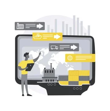 Supply chain analytics abstract concept vector illustration. Stockillustratie