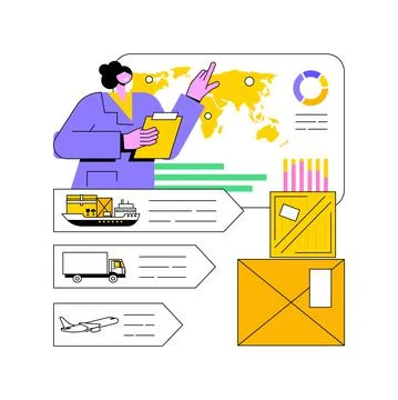 Supply chain analytics abstract concept vector illustration. Stockillustratie