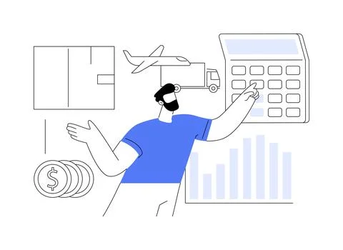 Supply chain analytics abstract concept vector illustration. Stock Illustration