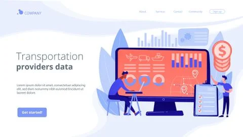 Supply chain analytics concept landing page イラスト素材