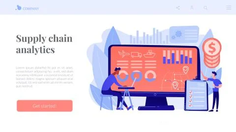 Supply chain analytics concept landing page Stock Illustration