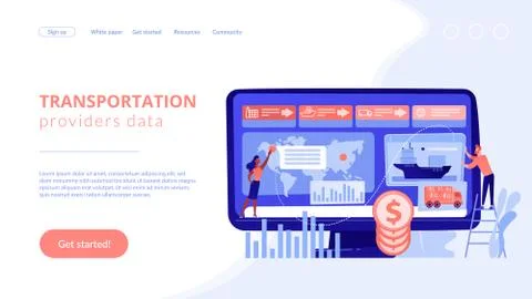 Supply chain analytics concept landing page Stock Illustration