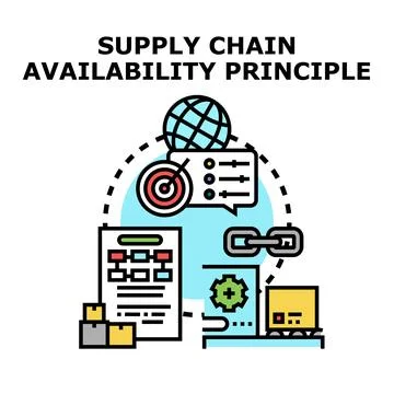 Supply chain availability principle optimizing global logistics イラスト素材