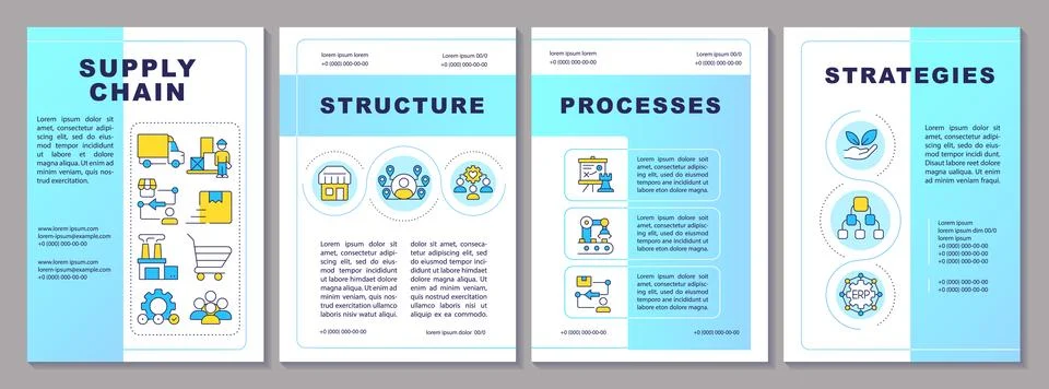 Supply chain brochure layout Stockillustratie