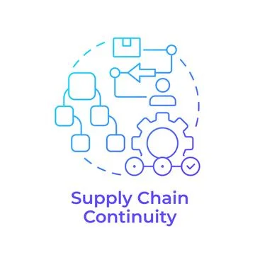 Supply chain continuity blue gradient concept icon Stock Illustration