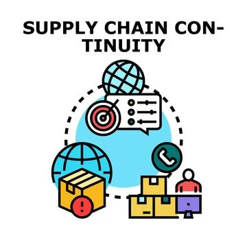 Supply chain continuity management vector concept Stockillustratie