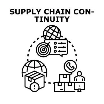 Supply chain continuity management vector concept 库存插图