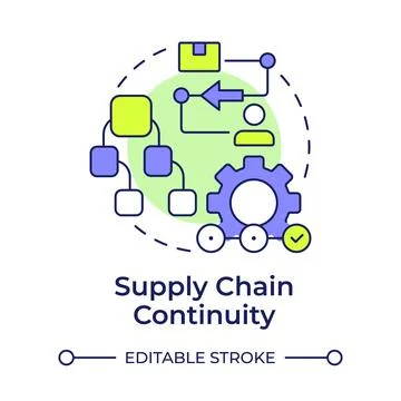 Supply chain continuity multi color concept icon Stock Illustration