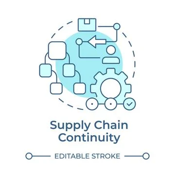 Supply chain continuity soft blue concept icon Stock Illustration