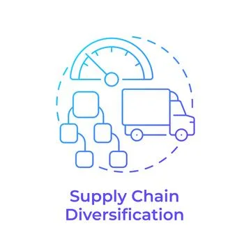 Supply chain diversification blue gradient concept icon Stock Illustration
