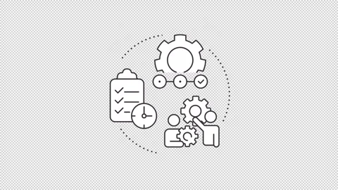 Supply chain efficiency animated line concept icon set Stock Footage 345259406