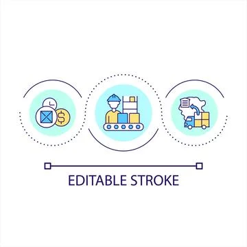 Supply chain elements loop concept icon Illustrazione stock