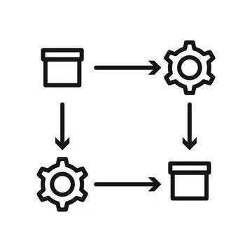 Supply chain icon Black line art vector Stock Illustration